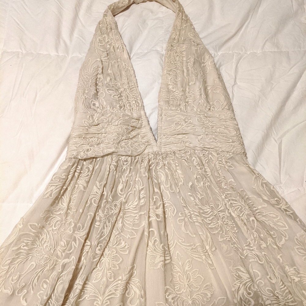 Embroidered Free People Halter Dress